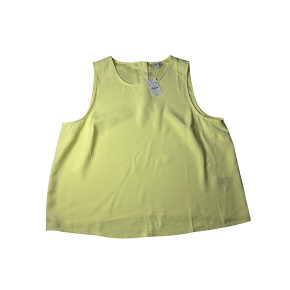 J.Crew Sleeveless Blouse Women's XL‎ Yellow Polyester New - Picture 3 of 8